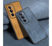 Para OPPO Reno 12 Pro funda de lujo funda de teléfono de cuero de PU para OPPO Reno 12Pro funda trasera de protección completa de silicona mate Reno 12 Pro marrón