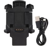 Cargador compatible con el reloj inteligente Garmin Fenix 3 HR con cable de carga USB y base con clip.
