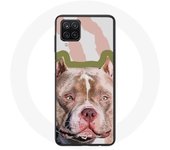 Coque Samsung Galaxy A12 Chien de Pitbull marron