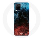 Coque pour Vivo Y21s 2021 / Y21 2021 fond de texture abstraite rouge noir bleu