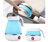 Hervidor eléctrico plegable portátil para viajes y camping, 600 ml, calentador de agua eléctrico, hervidor plegable portátil EU color rosa