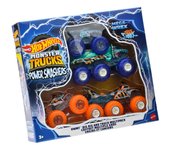 Hot Wheels Monster Truck Transporter Set Vehículo de juguete Mini coche 4 unidades A partir de 3 años AzulNaranja HYJ29