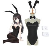 Disfraz de cosplay de anime Sakurajima Mai Senpai Disfraz de cosplay Disfraces de conejo One Size negro