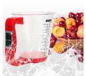 Herramienta electrónica multifunción con pantalla LCD, taza medidora Hostweigh, tazas medidoras de temperatura, vaso medidor digital, báscula de cocina Red