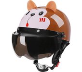 Casco universal para niños con dibujos animados para todas las estaciones, para bicicletas eléctricas Long Visor (Clear)