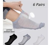 6 pares de calcetines tobilleros invisibles de malla sólida para hombre, calcetines finos transpirables para barco, talla EUR 37-43 EUR38-43