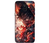 Coque maniacase pour Samsung Galaxy A8 2018 One piece Luffy énervé art manga anime