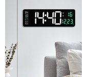 Reloj de pared digital grande, temperatura, fecha, pantalla semanal, control remoto, apagado automático, memoria, reloj de mesa, relojes de pared con alarma dual