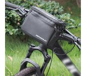 Bolsa para teléfono de bicicleta Bolsa para manillar de bicicleta Bolsa grande para almacenamiento de bicicletas de montaña Película de TPU Pantalla táctil negro
