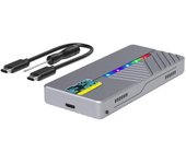 Caja de disco duro M.2 NVMe/SATA con pantalla inteligente, compatible con USB 3.2, 10 Gbps y aleación de aluminio de 4 TB.