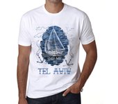Camiseta vintage para hombre Camiseta gráfica Ship Me to TEL Aviv White XS blanco