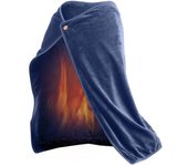 Chal con calefacción eléctrica USB, manta lavable desmontable, calentador corporal para rodillas de invierno, manta calefactable para el hogar y la Oficina marrón
