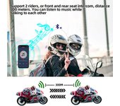 Intercomunicador KEBIDUMEI 1/2 para casco de motocicleta BT 5.3 para 2 conductores, resistente al agua hasta 300 m, para compartir música
