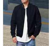 Chaqueta de primavera y otoño para hombre, abrigo de béisbol de color sólido de manga larga con cuello alto y bolsillos, tapeta con cremallera, ropa de abrigo estilo béisbol XXXL negro