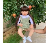 Nueva muñeca bebé Reborn de silicona suave para niña 60 CM vestir princesa de pelo marrón como regalo de cumpleaños para niños vivos