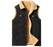 Chaleco de hombre de pana más terciopelo acolchado cálido chaleco de talla grande chaleco de pareja otoño e invierno chaleco de cachemira L