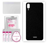 apgo Protective Skin Sticker for the back compatible with Wiko Y80, Wrap Film, Foil, Vinyl - Pattern Matte Black