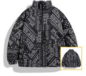 Chaqueta de algodón de doble cara para hombre Otoño Invierno Casual Algodón Parker Abrigo Outwear M blanco