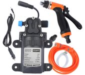 Kit Lavadora Coche Alta Presión Bomba Eléctrica 12V + Pulverizador Lavado 2 Modos + Cable Alimentación + Mangueras 1 Kit