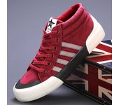 Zapatos de lona de caña alta para hombre, zapatillas de plataforma cómodas, informales, transpirables, color rojo, para patinar, para primavera 39