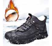 Zapatos de algodón de invierno para hombre, nuevos, de felpa, con suela gruesa, resistentes al desgaste, versátiles, para deportes y ocio, botas de nieve cálidas 39 negro