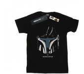 Star Wars Boys The Mandalorian Helmet Silhouette T-Shirt 9-11 Years negro