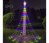Luces centelleantes en cascada para árbol de Navidad, 8 modos, función de temporizador ajustable, impermeables, fáciles de instalar, luces de hadas centelleantes en cascada para árbol de Navidad blanco cálido