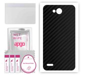 apgo Protective Skin Sticker for the back compatible with LG X power2, Wrap Film, Foil, Vinyl - Pattern Carbon Black