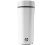 Hervidor eléctrico portátil de viaje de 300W, diseño antiescaldado, té de ebullición rápida de agua de acero inoxidable 304 (EU plug) blanco