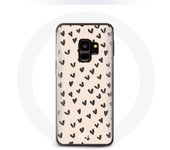 Coque pour Samsung Galaxy S9 plus Fond de texture abstraite coeurs noirs