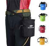 Bolsa de magnesio para escalada y acampada al aire libre con cinturón ajustable y cepillo para escalada en roca negro