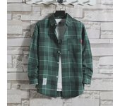 Camisa holgada de manga larga a cuadros estilo coreano para hombre - Chaqueta oversize de moda para primavera/verano 5XL 180-200 lbs
