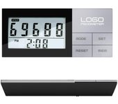 Podómetro con cordón Memoria de 7 días Pasos Quema de calorías Distancia a pie Millas Kilómetros LCD negro