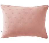 Taie d'oreiller Brodée Déco  Gaïa Boho  60 x 60 cm & 50 x 70 cm  Gaze de Coton  - Gaïa Boho Rose Pêche - 50 x 70 cm
