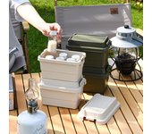 Mini caja de almacenamiento para acampar al aire libre, frasco de especias de escritorio, caja de almacenamiento para viajes, barbacoa, acampada, caja pequeña para herramientas diversas 1pc negro