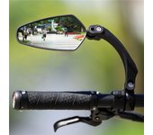 Espejo retrovisor para bicicleta con rotación de 360 grados para bicicleta de montaña, bicicleta eléctrica, espejo con ángulos ajustables de amplio rango Left