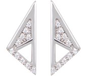 Altesse [Q9836] - Boucles Argent 'Sissi' blanc argenté (rhodié) - 15x5 mm blanco