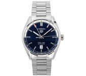 Reloj Tag Heuer Carrera Twin-Time GMT de acero inoxidable con esfera azul, automático, WBN201A.BA0640 100M para hombre azul