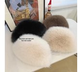 Gorro de invierno de felpa de pelo largo para mujer de Northeast: Elegante y cálido para la nieve de Harbin. One Size