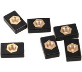 6 tuercas adaptadoras de riel para kayak de plástico 16x16cm plata