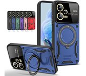 Funda a prueba de golpes para Redmi Note 13, 12, 12S, 11 SE, 11S, 10, 9, 9S Pro Max Plus 4G, 5G, con anillo magnético y protector de cámara Redmi Note 13 4G púrpura