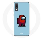 Coque pour Samsung Galaxy A02 Among Us jeu vidéo Fond bleu