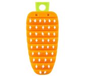 Cepillo de limpieza en forma de zanahoria para verduras, frutas, cerdas flexibles, cepillo de fregar que no raya, para eliminar manchas, diseño de juntas de múltiples secciones blanco