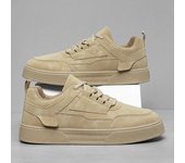Zapatillas deportivas para hombre, modernas, con cordones, grises, informales, sencillas, de suela gruesa, cómodas, vulcanizadas 39 caqui