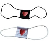 Disfraz de Cosplay de Anime para mujer, visera con bordado de corazón, máscara para un solo ojo, venda para los ojos blanco