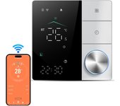 Termostato inteligente para calefacción por suelo radiante eléctrico doméstico Termostato de aire acondicionado WiFi con aplicación de aprendizaje inteligente con IA blanco
