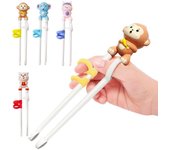 Palillos de aprendizaje para bebés con dibujos de animales, palillos para principiantes, vajilla para niños, ayuda para comer