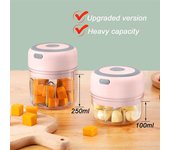 Machacador de ajo eléctrico portátil, 100/250 ml, procesador de alimentos USB, utensilios de cocina