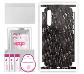 apgo Protective Skin Sticker for the back+sides compatible with Realme X2, Full Wrap Film, Foil, Vinyl - Pattern Carbon Black Pixel
