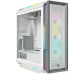 Caja compacta ATX para PC CORSAIR iCUE 5000T RGB de vidrio templado, color blanco, semitorre CC-9011231-WW blanco